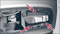 Front fog light: Securing screws